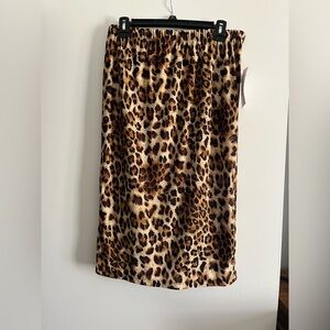Leopard Print Midi Skirt in Brown Tones
